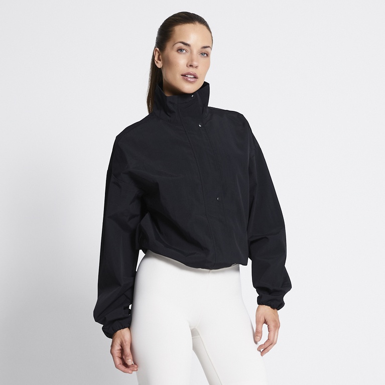High neck sporty jacket "Windy" Black